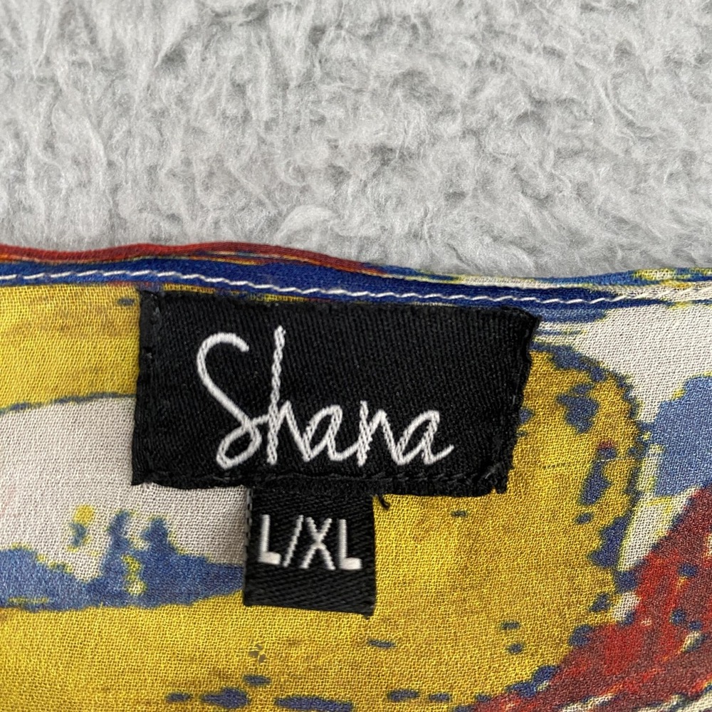 Shana Kimono Top Womens L/XL Wearable Art Ruffle‎ Sleeve Resort Summer Cruise - Picture 7 of 13